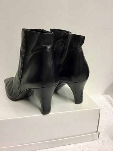 FOLIO BLACK LEATHER ANKLE BOOTS SIZE 5/38