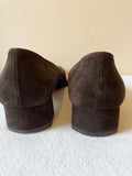 HOBBS BROWN SUEDE LOW HEEL COURT SHOES SIZE 6/39