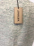 BRAND NEW JAEGER TURQUOISE, PALE GREEN & SILVER WEAVE PENCIL DRESS SIZE 16
