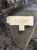 BRAND NEW HOBBS INVITATION BLACK SEQUINNED 3/4 SLEEVE COCKTAIL DRESS SIZE 10