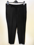 SELECTED FEMME BLACK HIGH RISE TAPERED LEG TROUSERS SIZE 40 UK 12
