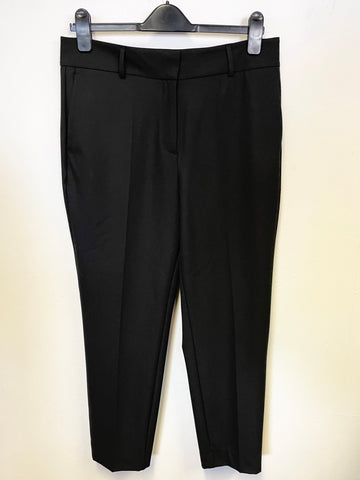SELECTED FEMME BLACK HIGH RISE TAPERED LEG TROUSERS SIZE 40 UK 12