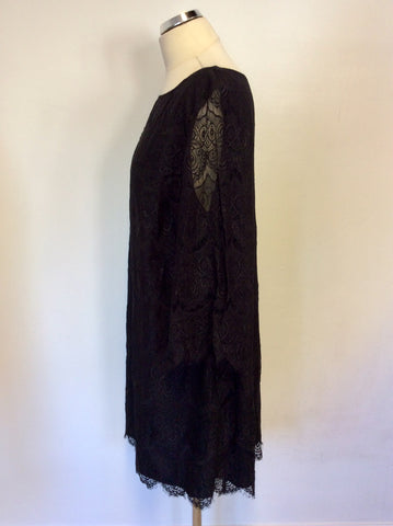 MONSOON BLACK LACE SHIFT DRESS SIZE 18