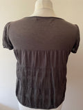 COMPTOIR DES COTONNIERS BROWN TIE FRONT FINE KNIT TOP SIZE M