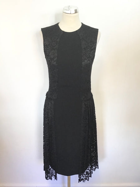 BRAND NEW JOSEPH YELENA BLACK LACE & CREPE PENCIL DRESS SIZE 36 UK 8