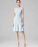 REISS LANA LIGHT BLUE SLEEVELESS SCOOP BACK A LINE DRESS SIZE 12