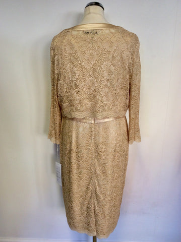 BRAND NEW DRESS CODE BY VEROMIA CHAMPAGNE LACE DRESS & JACKET SIZE 20