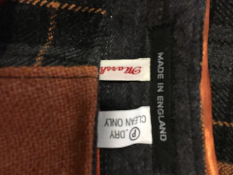 MARSHA SWANZY GREY,BLACK & ORANGE WOOL BLEND FLIPPY PANELLED SKIRT SIZE 10