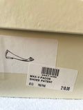 MAX MARA CAMEL PATENT LEATHER PEEP TOE BOW TRIM FLATS SIZE 7/40
