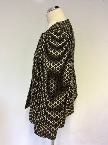 WINDSMOOR BLACK & CREAM WEAVE JACKET SIZE 18