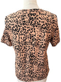 WHISTLES CAMEL & BLACK PRINT SHORT SLEEVED T SHIRT SIZE L
