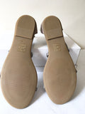 BRAND NEW MODA IN PELLE TAUPE & DAIAMANTE STUD TRIM STRAP FLAT SANDALS SIZE 7/40