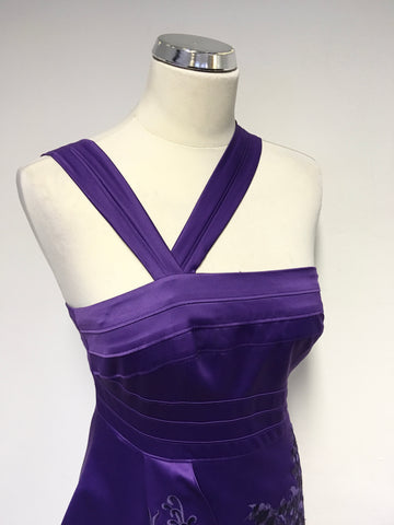 KAREN MILLEN PURPLE EMBROIDERED SPECIAL OCCASION DRESS SIDE 10