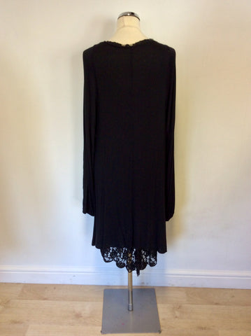 MADE IN ITALY BLACK DRESS & REVERSIBLE WOOL BLEND GILET ONE SIZE APPROX L