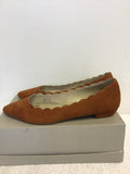 BODEN MUSTARD SUEDE SCALLOPED EDGE FLATS SIZE 6/39