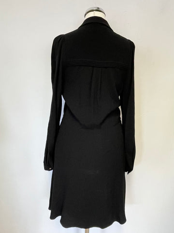 BRAND NEW WHISTLES BLACK COLLARED LONG SLEEVE A LINE DRESS SIZE 8