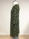 SEASALT CORNWALL TAMSIN GREEN FLORAL PRINT SHIFT DRESS SIZE 16