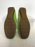 BRAND NEW VANILLA MOON SIAN LIME GREEN SUEDE FLAT LOAFERS SIZE 4/37