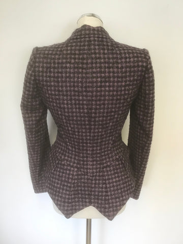 BRAND NEW HOBBS LIMITED EDITION PRESTWICK PURPLE TWEED CHECK JACKET SIZE 10