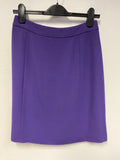LK BENNETT PURPLE WOOL BLEND WRAP ACROSS SKIRT SIZE 10