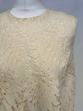 BRAND NEW JAEGER EX SAMPLE PALE LEMON LACE LEAF DESIGN SPECIAL OCCASION SHIFT DRESS SIZE 10
