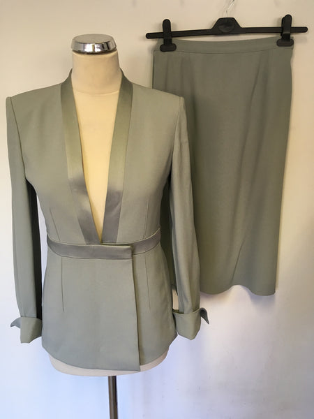 DESIGNER SONIA RYKIEL DUCK EGG SPECIAL OCCASION JACKET & SKIRT SUIT SIZE 38 UK 10