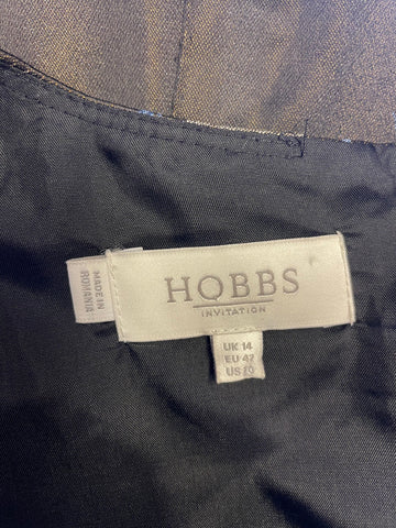 HOBBS INVITATION BLACK FLORAL PRINT SLEEVELESS SPECIAL OCCASION DRESS SIZE 14