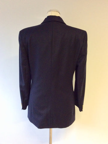 BURBERRYS DARK BLUE DOUBLE BREASTED WOOL BLAZER JACKET SIZE 8 REG