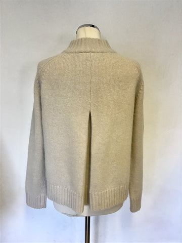 HOBBS LIGHT BEIGE WOOL & ANGORA BLEND CARDIGAN SIZE 16