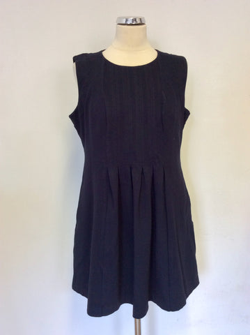 HOBBS NAVY BLUE SLEEVELESS FIT & FLARE MINI DRESS SIZE 14