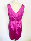 WHISTLES CERISE PINK SATIN SLEEVELESS SPECIAL OCCASION DRESS SIZE 16