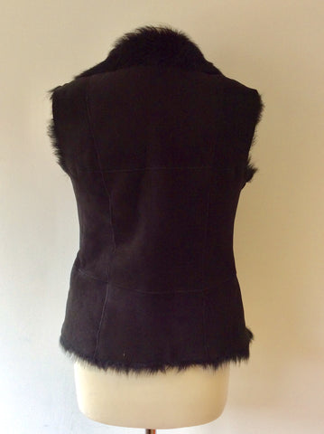 BRAND NEW CELTIC & CO 100% NATURAL BLACK SHEEPSKIN FUR LINED GILET