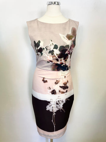 PHASE EIGHT FLORAL PRINT SLEEVELESS SPECIAL OCCASION PENCIL DRESS SIZE 8