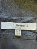 LK BENNETT GREY WOOL CAP SLEEVE PENCIL DRESS SIZE 8