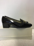 VAN DAL BLACK PATENT LEATHER SILVER TRIM COURT SHOES SIZE 4.5 EE / 37.5