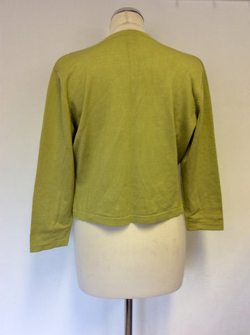 HOBBS LIGHT GREEN SILK BLEND BOLERO CARDIGAN SIZE XL
