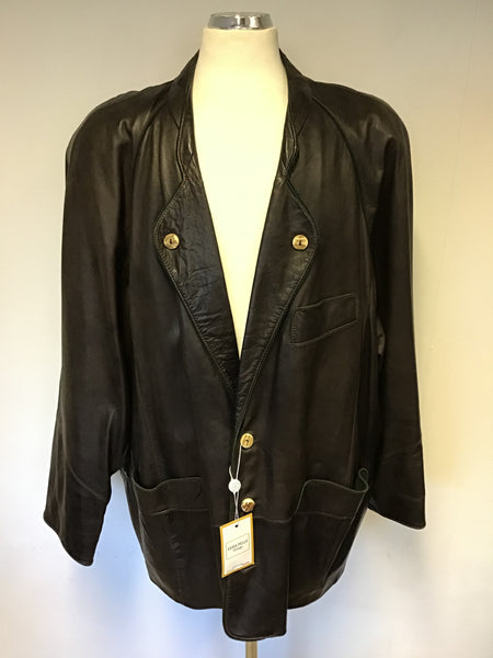 VINTAGE LODENFRY QUALITY DARK BROWN LEATHER JACKET SIZE XL