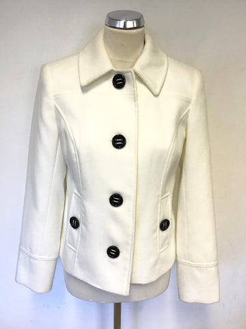 MARKS & SPENCER IVORY BUTTON UP JACKET SIZE 10
