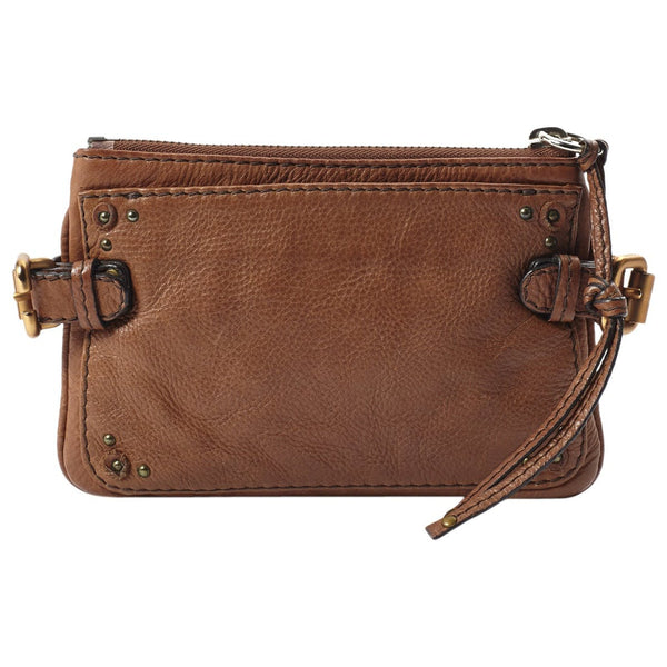 CHLOE TAN BROWN LEATHER POCHETTE/ CLUTCH BAG