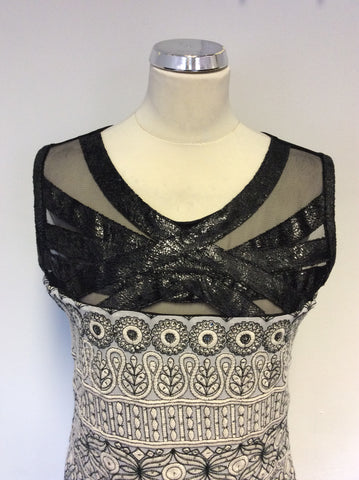 BRAND NEW SAVE THE QUEEN BLACK & CREAM EMBROIDERED SEQUIN TRIM DRESS SIZE XXL