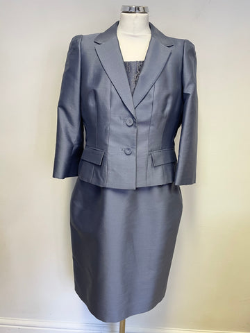 BRAND NEW HOBBS INVITATION BELLA DELPHINIUM BLUE LACE TRIM DRESS & JACKET SUIT SIZE 14