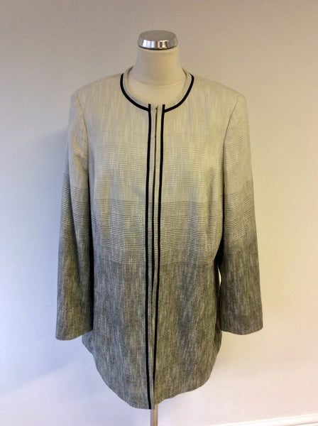 BRAND NEW MARKS & SPENCER BLACK & CREAM LONG JACKET SIZE 18