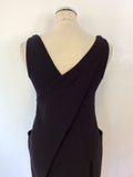 PRADA BLACK SLEEVELESS COTTON DRESS WITH REAR PLEAT DETAIL SIZE 38 UK 6 FIT UK 8/10
