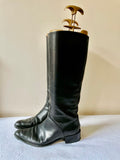 HOBBS BLACK LEATHER KNEE LENGTH BOOTS SIZE 5.5/38.5