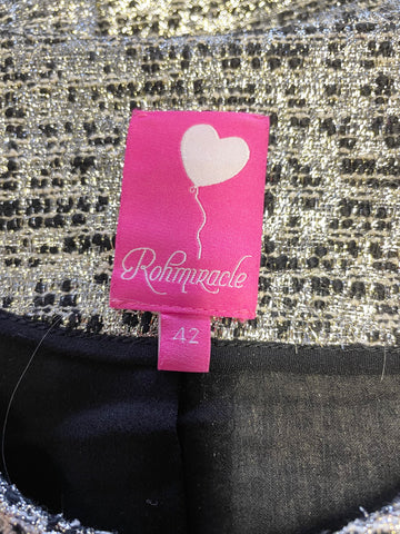 ROHMIRACLE BY ROHMIR BLACK & SILVER METALLIC SPECIAL OCCASION / EVENING JACKET SIZE 42 UK 14