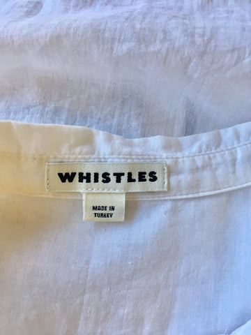 WHISTLES WHITE COTTON LONG SLEEVE COTTON SHIRT SIZE 8