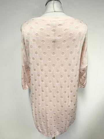 BRAND NEW PHASE EIGHT PINK SPOT FINE KNIT SHORT SLEEVE JUMPER SIZE M