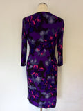 PRÉCIS PETITE BLACK,PURPLE & PINK FLORAL PRINT DRESS SIZE 10