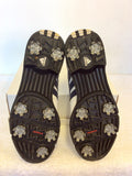 ADIDAS NAVY BLUE & WHITE LACE UP GOLF SHOES SIZE 7/40
