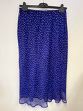 PENNY PLAIN BLUE & WHITE SPOT LONG SKIRT & MATCHING LONG SLEEVE BLOUSE SIZE 14